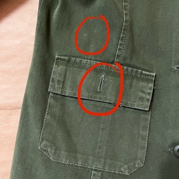 Jen's Pirate Booty x Free People Military Utility Jacket Boho Trim Green Size S - Picture 8 of 15
